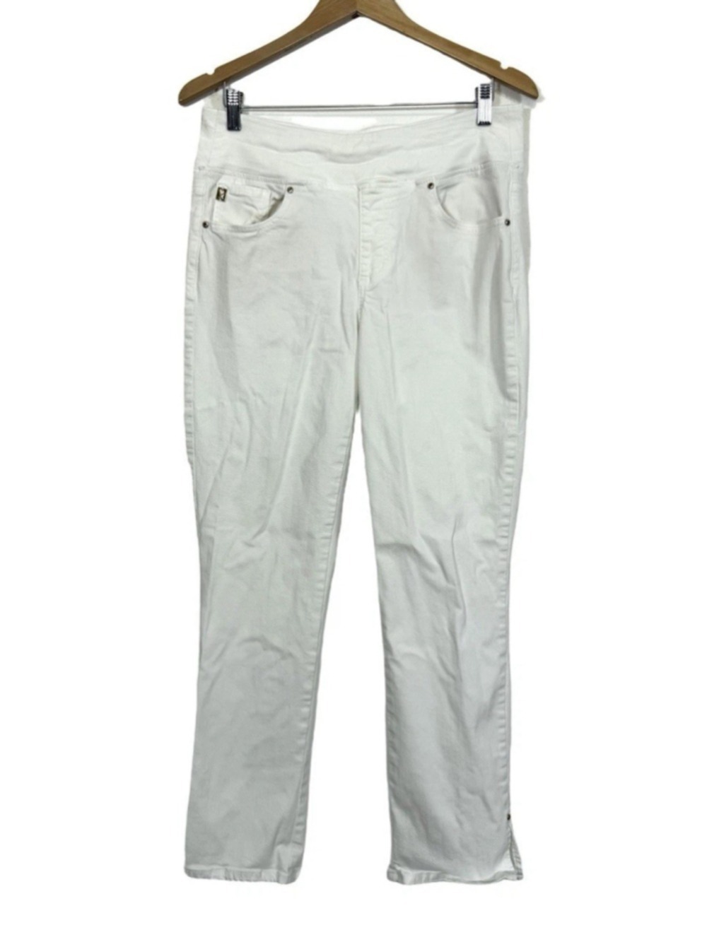 Belle by Kim Gravel Primabelle Straight Jeans Pants 12T White Stretch Pull On